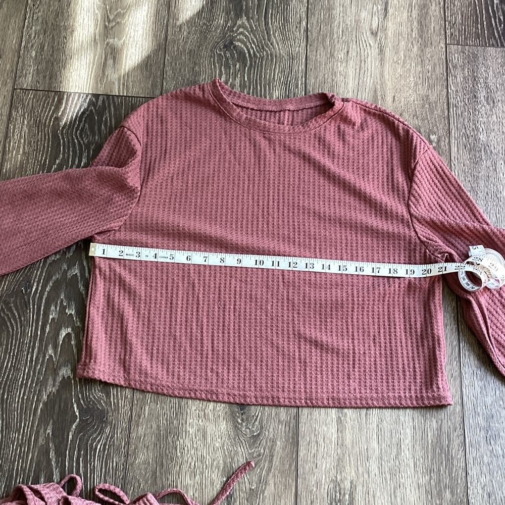 SHEIN Ribbed Mauve Pajama Set - Picture 3 of 6
